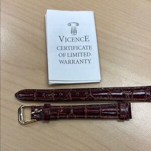 Leather replacement band for VicencE ladies watch